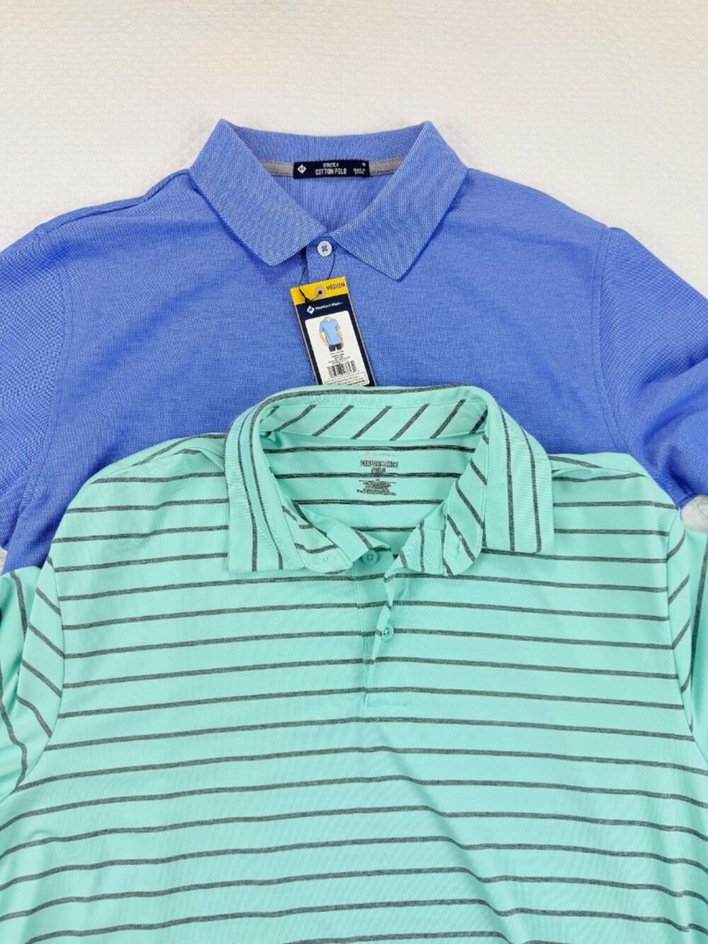 Lot Of 2 Members Mark Performance Stretch Cotton Polo Short Slv Golf  Mens M